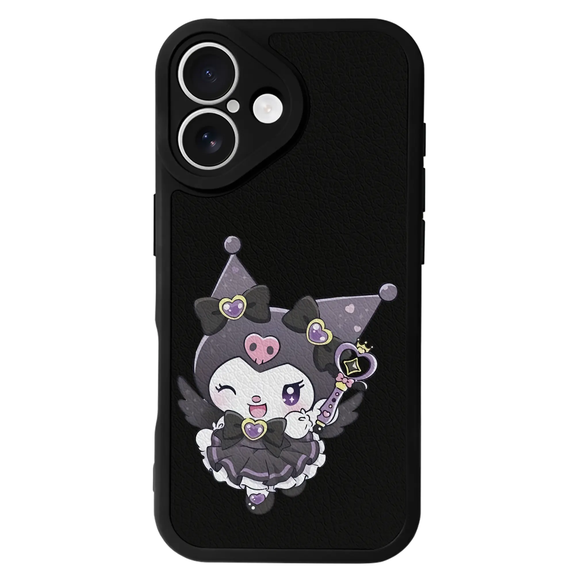 サンリオ グッズ,クロミ - IPhone 16シリーズ対応 ・ シリコンスマホケース ・ レザー調 ・ 高精度フィット ・ 耐衝撃 ・ ワイヤレス充電対応 ・ 精密カット